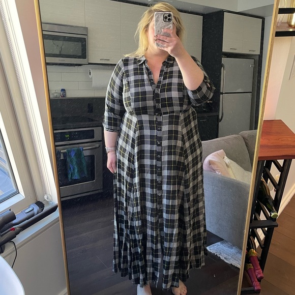 Torrid Maxi Challis Button Front Plaid Shirt Dress - Picture 4 of 8